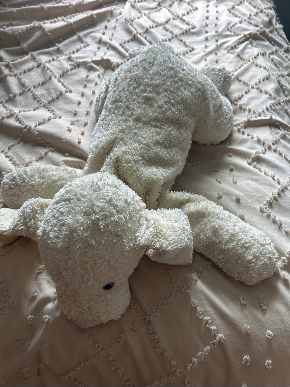 Plush Dog Throw Pillow - Cream Cozy Home Accent